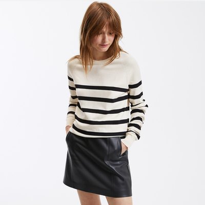 Pull basique col rond, manches longues, rayé LA REDOUTE COLLECTIONS