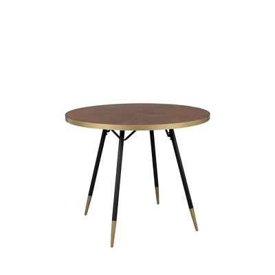 Table à manger 2 personnes ronde en bois et métal - DENISE DRAWER