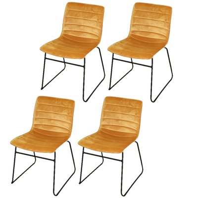 Lot de 4 Chaises de table design velours Brooklyn TOILINUX