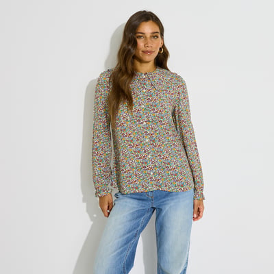 Chemise imprimée col claudine GRAIN DE MALICE