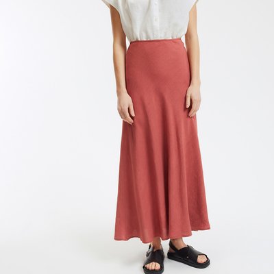 Jupe évasée longue, viscose lin, Signature MARION LA REDOUTE COLLECTIONS