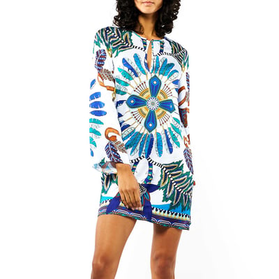 Robe courte manches longues à motifs COME WILD