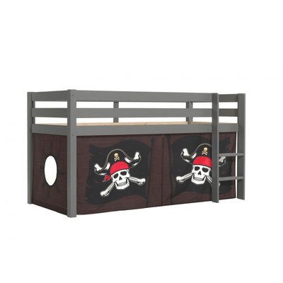 Lit Enfant Surélevé + Rideau en parties Pirate des Caraibes VIPACK