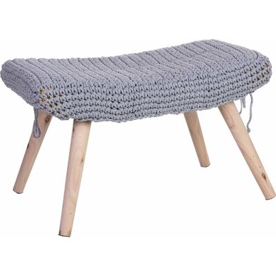 Banquette en bois  assise coton tressé forme irrégulière RECOLLECTION