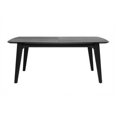 Table extensible rallonges intégrées rectangulaire en bois noir chêne L180-230 cm FIFTIES MILIBOO