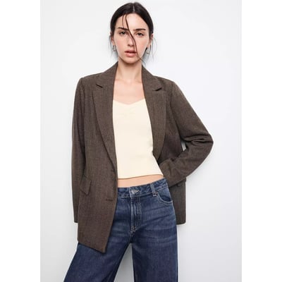 Blazer à chevron laine mélangée MANGO TEEN