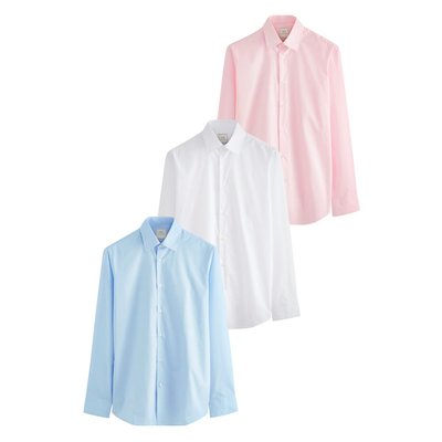 Chemises slim poignet simple, lot de 3 NEXT