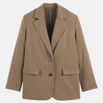 Blazer long oversize, rayé, Signature CLEANDRE LA REDOUTE COLLECTIONS