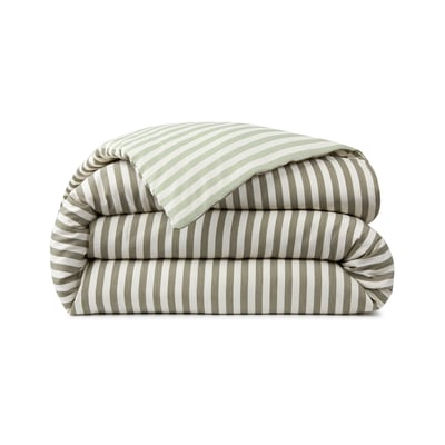 Housse de couette en satin de coton vert, FIFTY-FIFTY DESFORGES