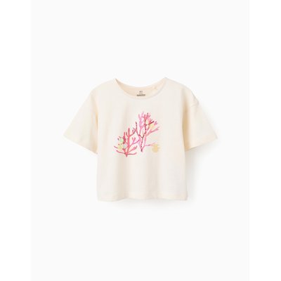 T-shirt de Coton avec Paillettes et Perles ZIPPY