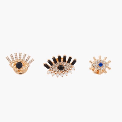 Set de 3 pins yeux avec strass BALABOOSTE