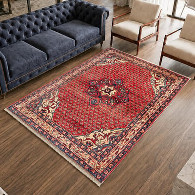 Tapis d'orient au motif oriental, noué main en laine, HAMADAN 6 UN AMOUR DE TAPIS