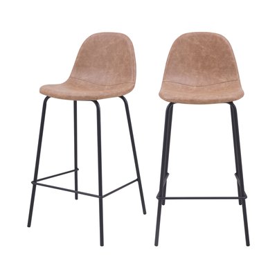 Lot de 2 chaises pour îlot central 65 cm en cuir synthétique - HENRIK RENDEZ-VOUS DÉCO