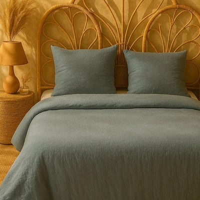 Parure de lit - Housse de couette + taie 100% Gaze de Microfibre EDEN