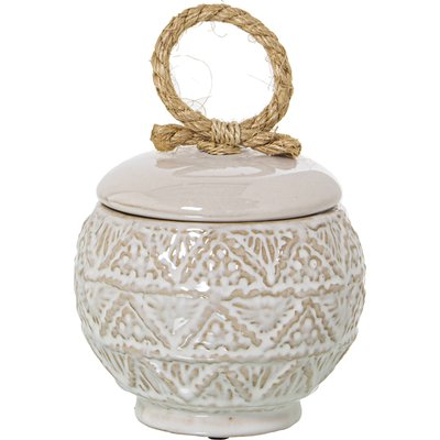 Vase en céramique avec couvercle corde RECOLLECTION