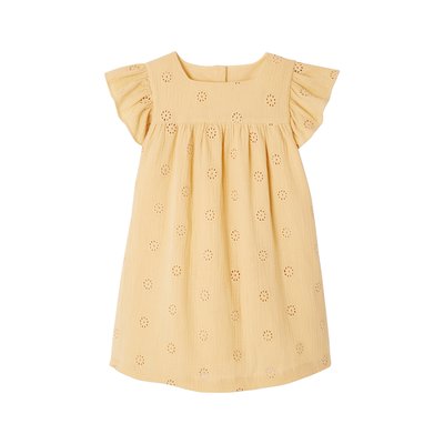Robe cérémonie en broderie anglaise gaze de coton VERTBAUDET