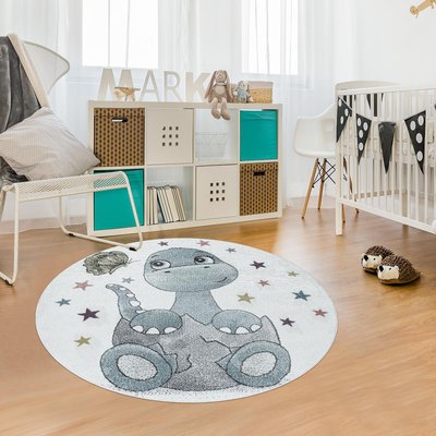 Tapis enfant tissé motif animaux DINO HA UN AMOUR DE TAPIS