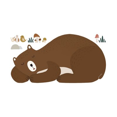 Stickers muraux ours endormi FOREST HAPPINESS LILIPINSO