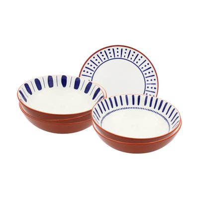 Lot de 6 assiettes creuses, SANTORIN ARTIME