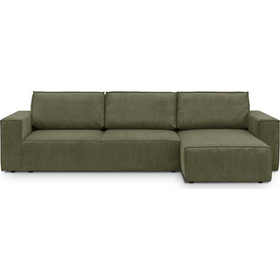 Canapé d'angle convertible 5 places en velours fines côtes - HARPER NEW HOMIFAB