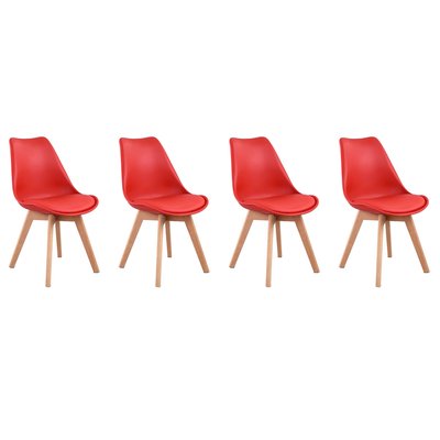 Lot de 4 chaises scandinaves, NORA HAPPY GARDEN