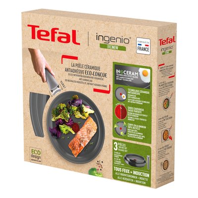 Set De 3 Pièces Ingenio Renew : 2 Poêles ( Ø 24 Et Ø 28 Cm ) + Poignée TEFAL