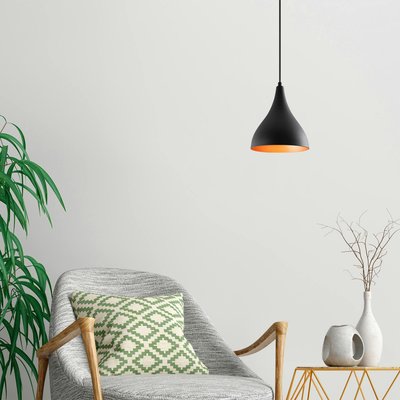 Suspension de cuisine noire mate – intérieur cuivré SILE PIER IMPORT