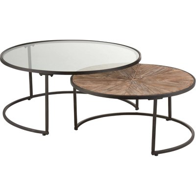 Tables gigognes rondes en verre, Sheldonville JOLIPA