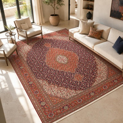 Tapis d'orient au motif oriental, noué à la main, TABRIZ B UN AMOUR DE TAPIS