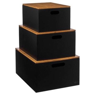 Lot de 3 boîtes de rangement avec couvercle en bambou BAVA 5FIVE SIMPLY SMART