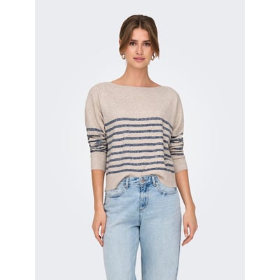 Pull con scollo a barchetta a righe ONLY