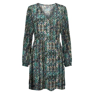 Robe courte, encolure v, imprimée ONLY