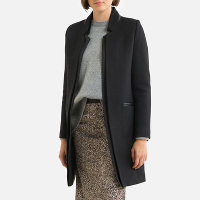 Manteau mi-long double col enduit IKKS