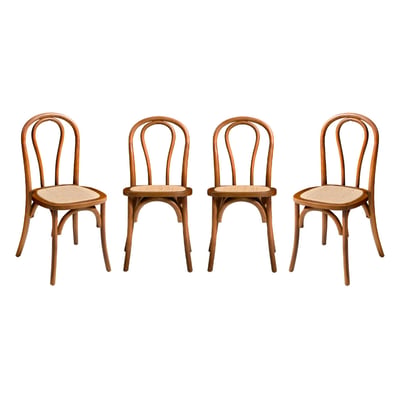 Chaise vintage bois et rotin (lot de 4) BASTILLE SWEEEK