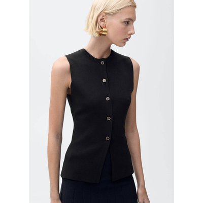Gilet maille fine boutons MANGO