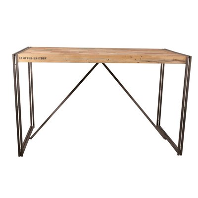 Table haute mange-debout bois recyclé et métal style industriel 150x80cm CARAVELLE PIER IMPORT