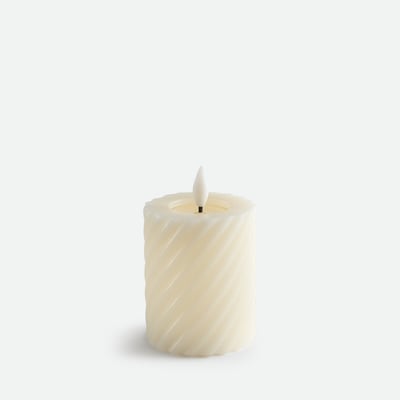 Bougie LED torsadée, en cire, hauteur 12 cm, CASPAR LA REDOUTE INTERIEURS