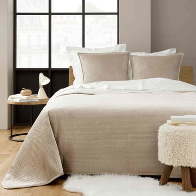 Couvre-lit matelassé velours sherpa 220x240 MYLENE DECORATIE