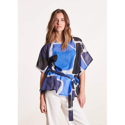 Top ample manches courtes en voile de coton imprimé LA FEE MARABOUTEE
