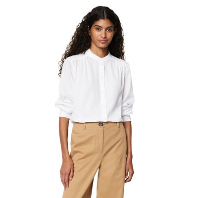 Blouse à col montant relaxed en satin de coton doux MARC O'POLO