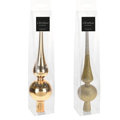 Set de 2 cimiers de sapin de noël dorés WADIGA