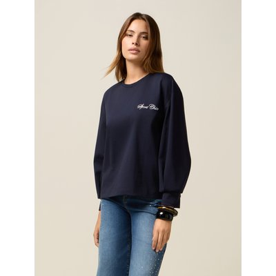 Sweat-shirt à encolure ronde et manches longues réalisé en mélange OLTRE