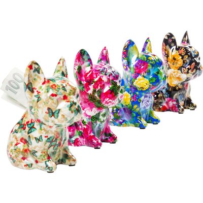 Tirelires Dog Fiore 12cm set de 4 KARE DESIGN