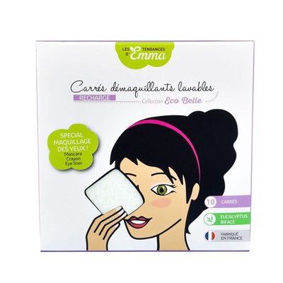 RECHARGE  10 carrés démaquillants lavables Eucalyptus LES TENDANCES D EMMA