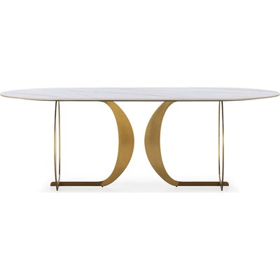 Table salle à manger céramique doré élégance contemporaine RECOLLECTION