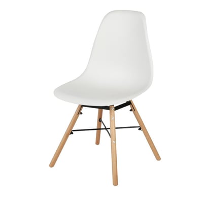 Chaise blanche structure métal et pieds bois DECORATIE