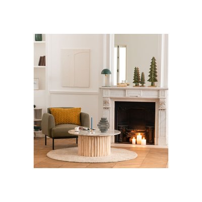 Fauteuil contemporain aux lignes droites en tissu bouclette - SASHA AMADEUS