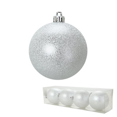 Set de 4 boules metalisees de noel DOUCEUR D'INTÉRIEUR