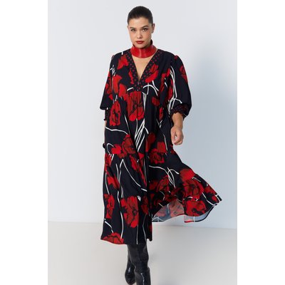Robe longue imprimée patch fleur et pois JEAN-MARC PHILIPPE