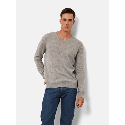 Pull Col V  Nuage Chiné Tom JUST CASHMERE